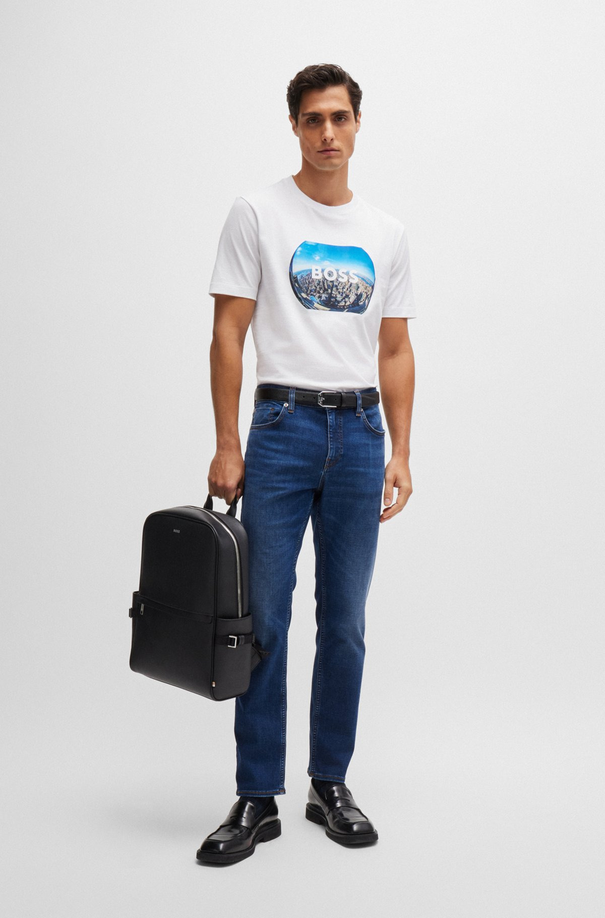 DELAWARE SLIM-FIT JEANS IN DARK-BLUE SUPER-SOFT DENIM - 3
