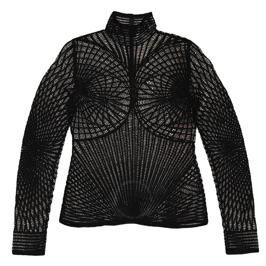 Burberry Ladies Black Knitted Pullover Turtleneck Sweater - 6