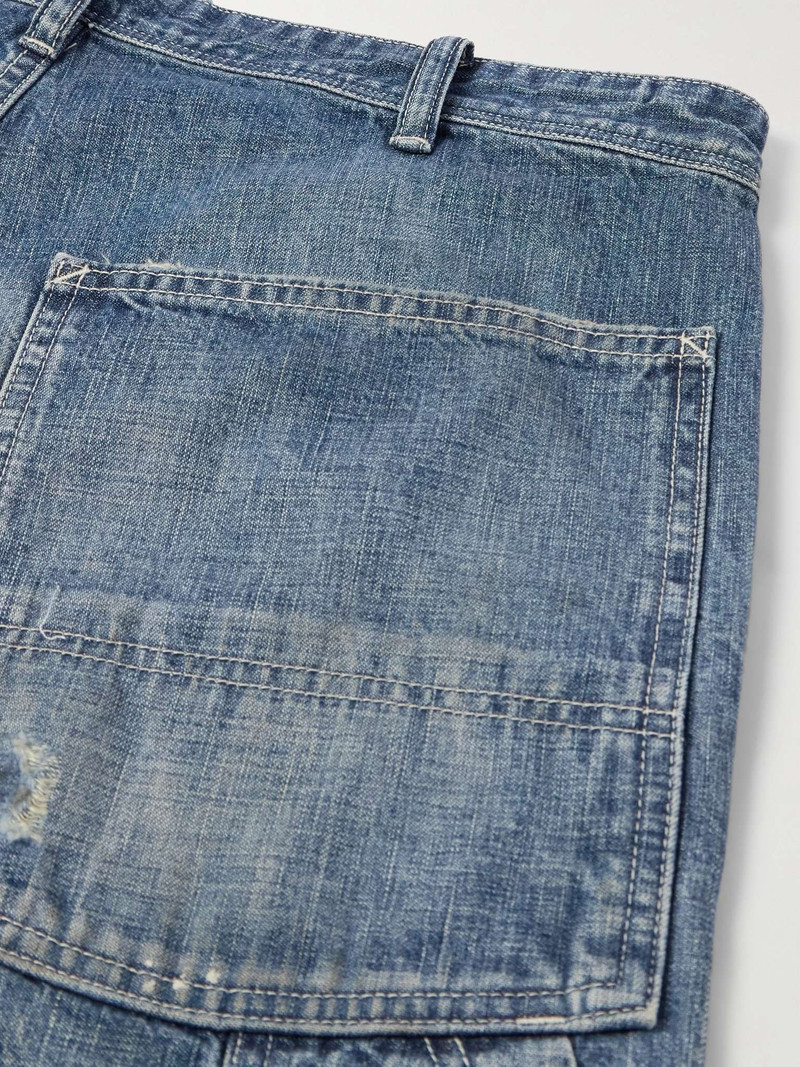 Straight-Leg Distressed Paint-Spattered Jeans 5