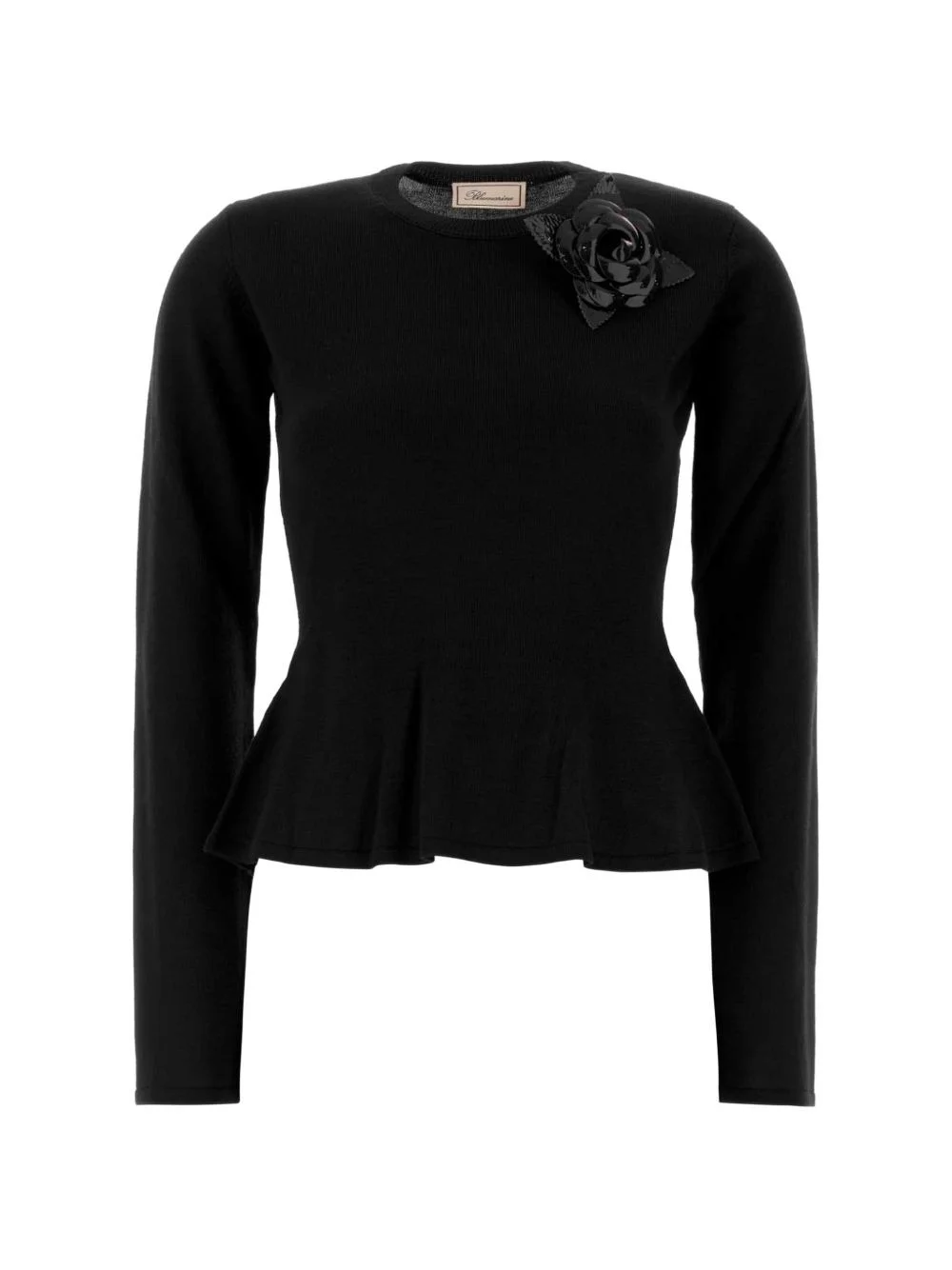 floral-appliqué peplum sweater - 1