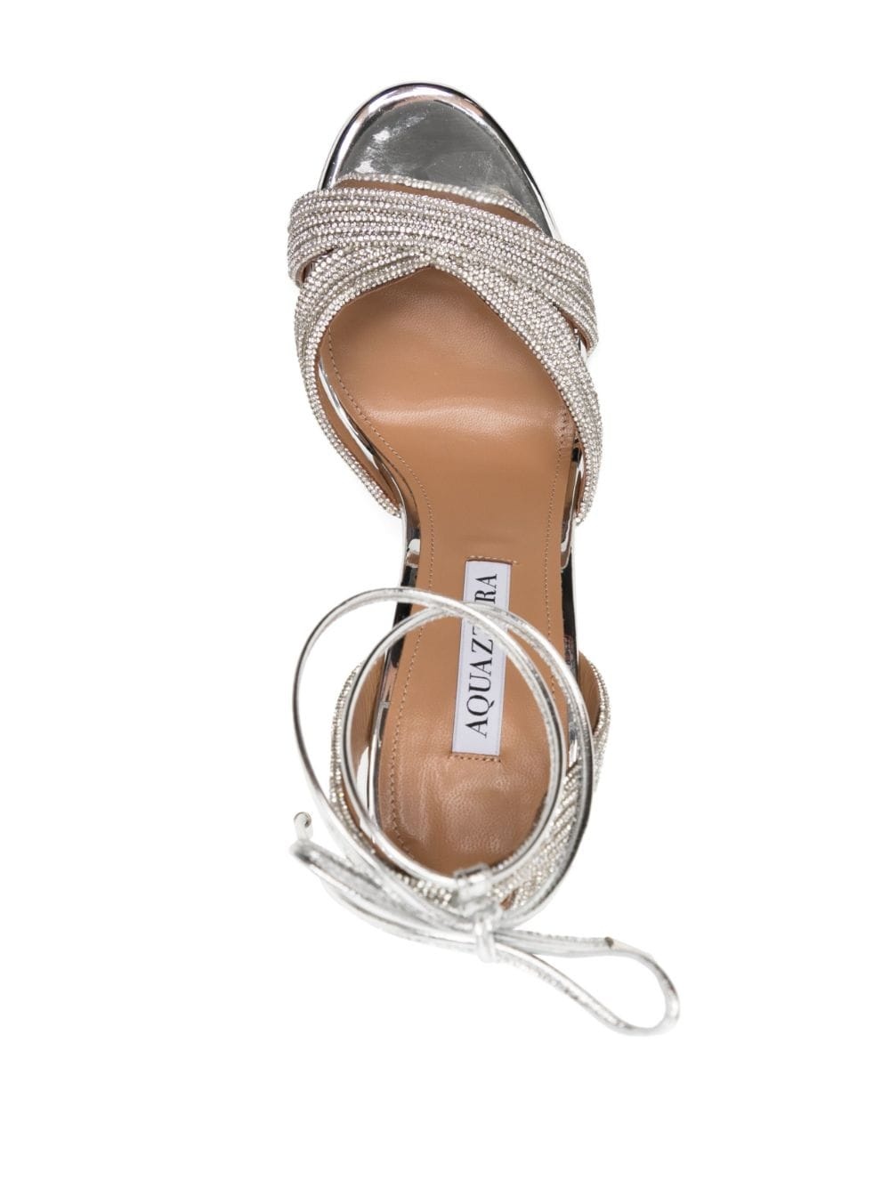 AQUAZZURA The Spy 105 mesh-paneled snake-effect leather