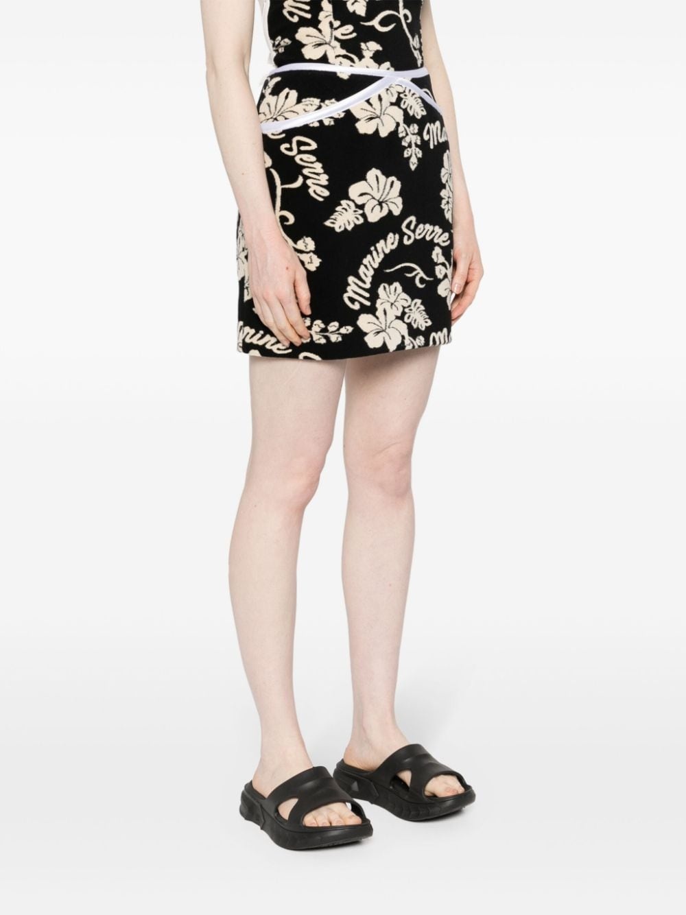 patterned-jacquard mini skirt - 3