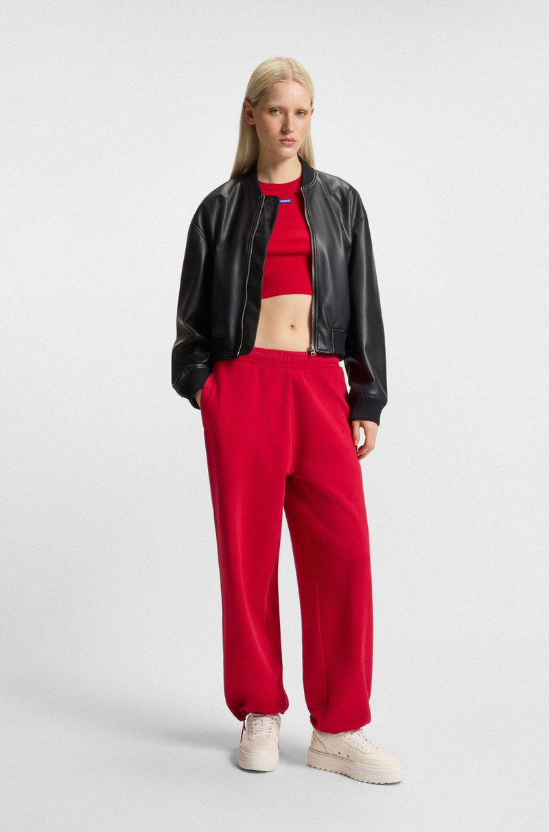 HUGO BAGGY-FIT TRACKSUIT BOTTOMS IN PEACHED COTTON outlook