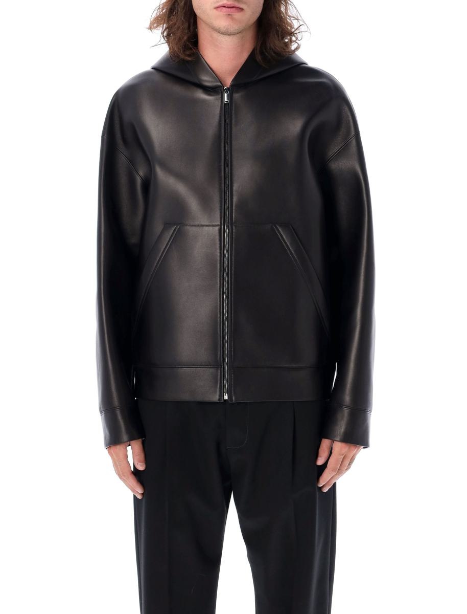 Valentino Garavani Hooded Leather Bomber - 1