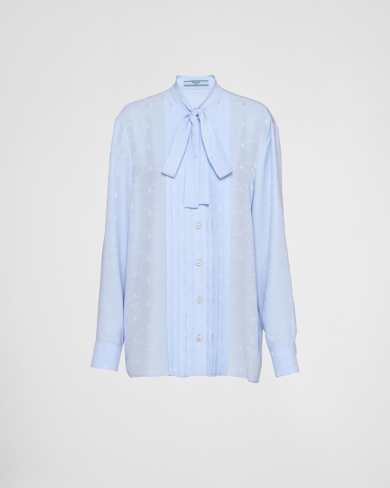 Jacquard crepe de chine blouse - 1