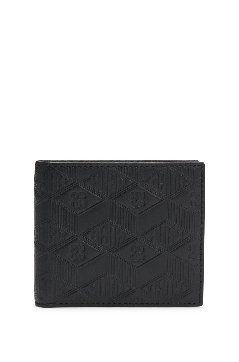 LEATHER FOLDING WALLET WITH GEOMETRIC LOGOS 1