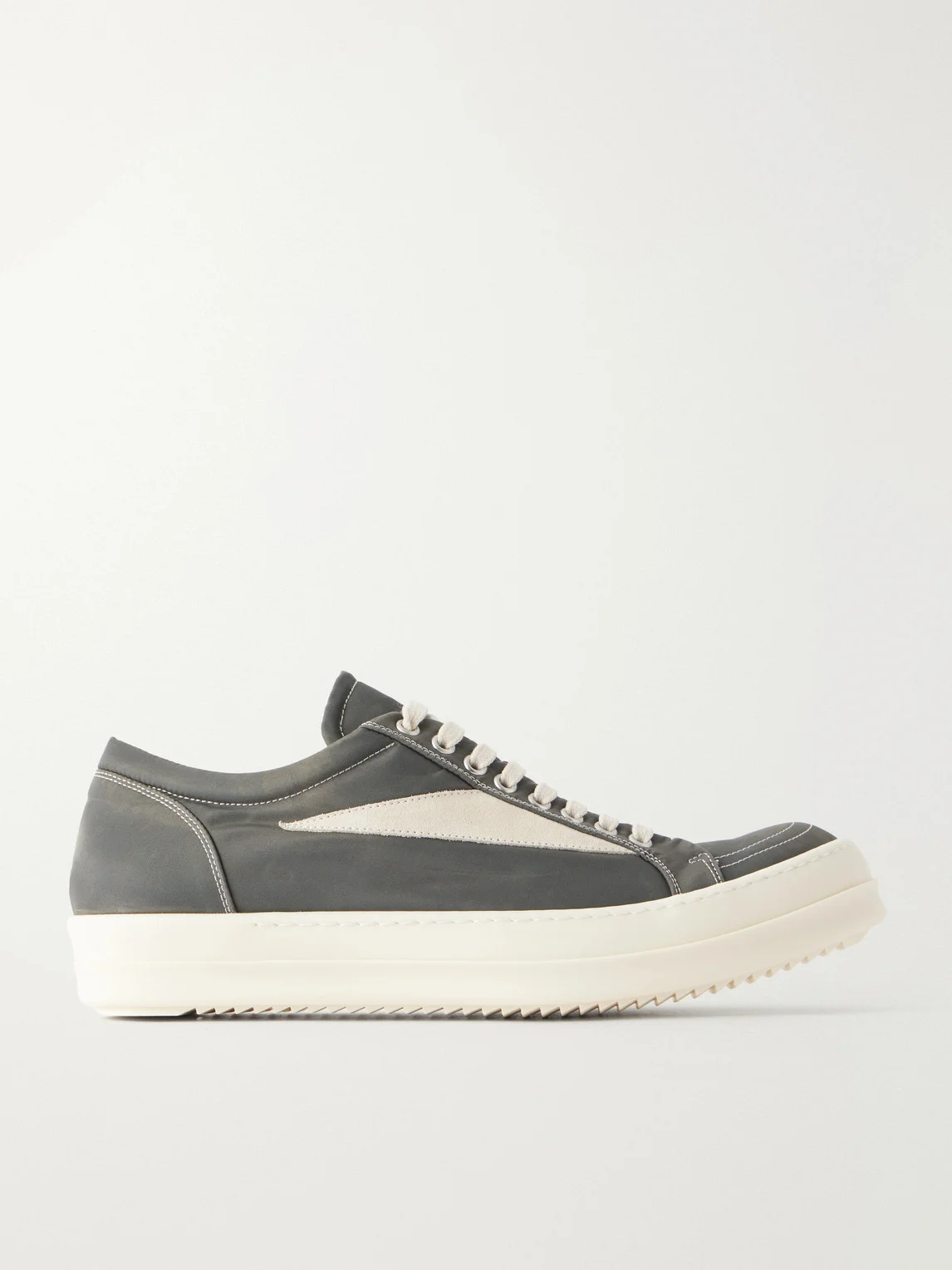Vintage Suede-Trimmed Denim Sneakers - 1