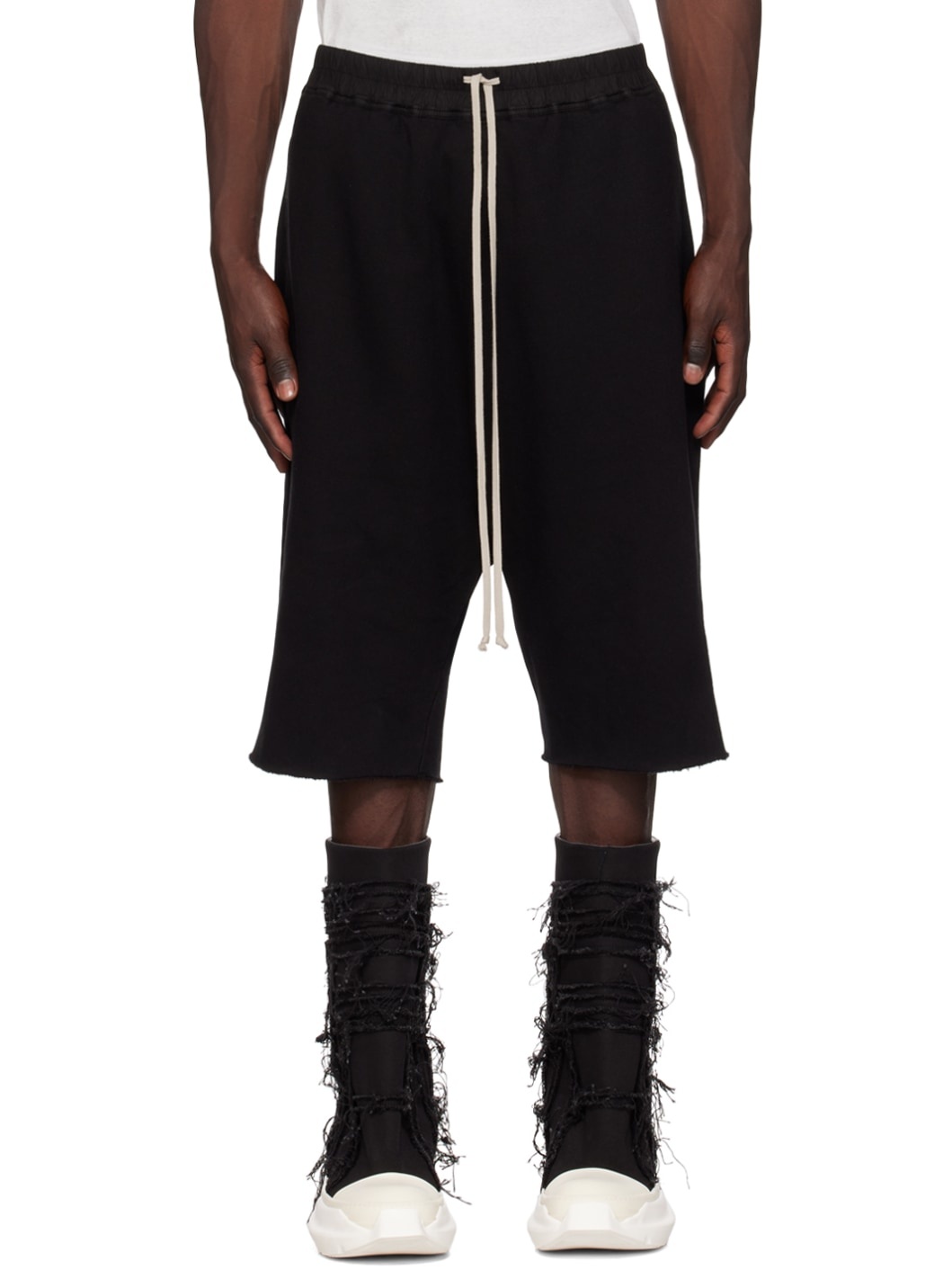 Black Drawstring Shorts - 1