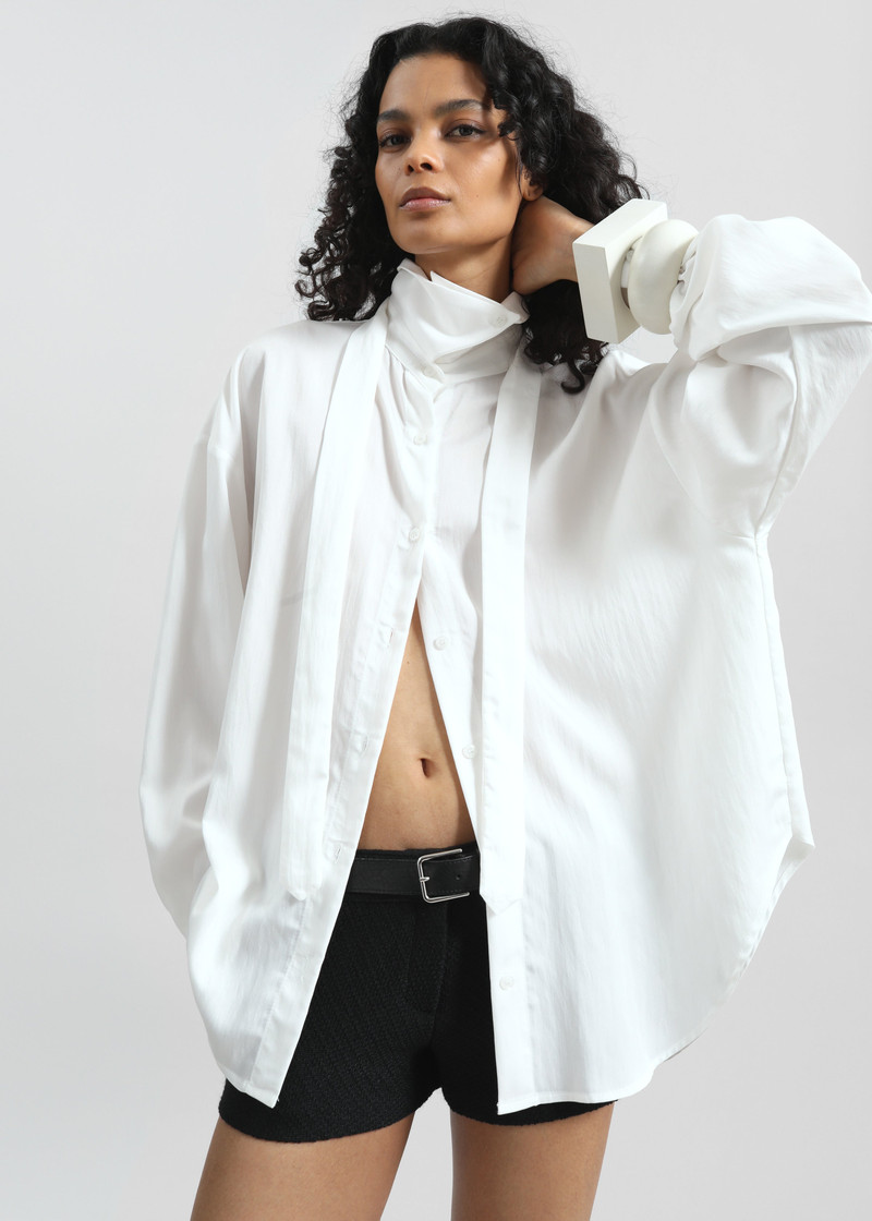 Silvan Neck Tie Shirt - White 5