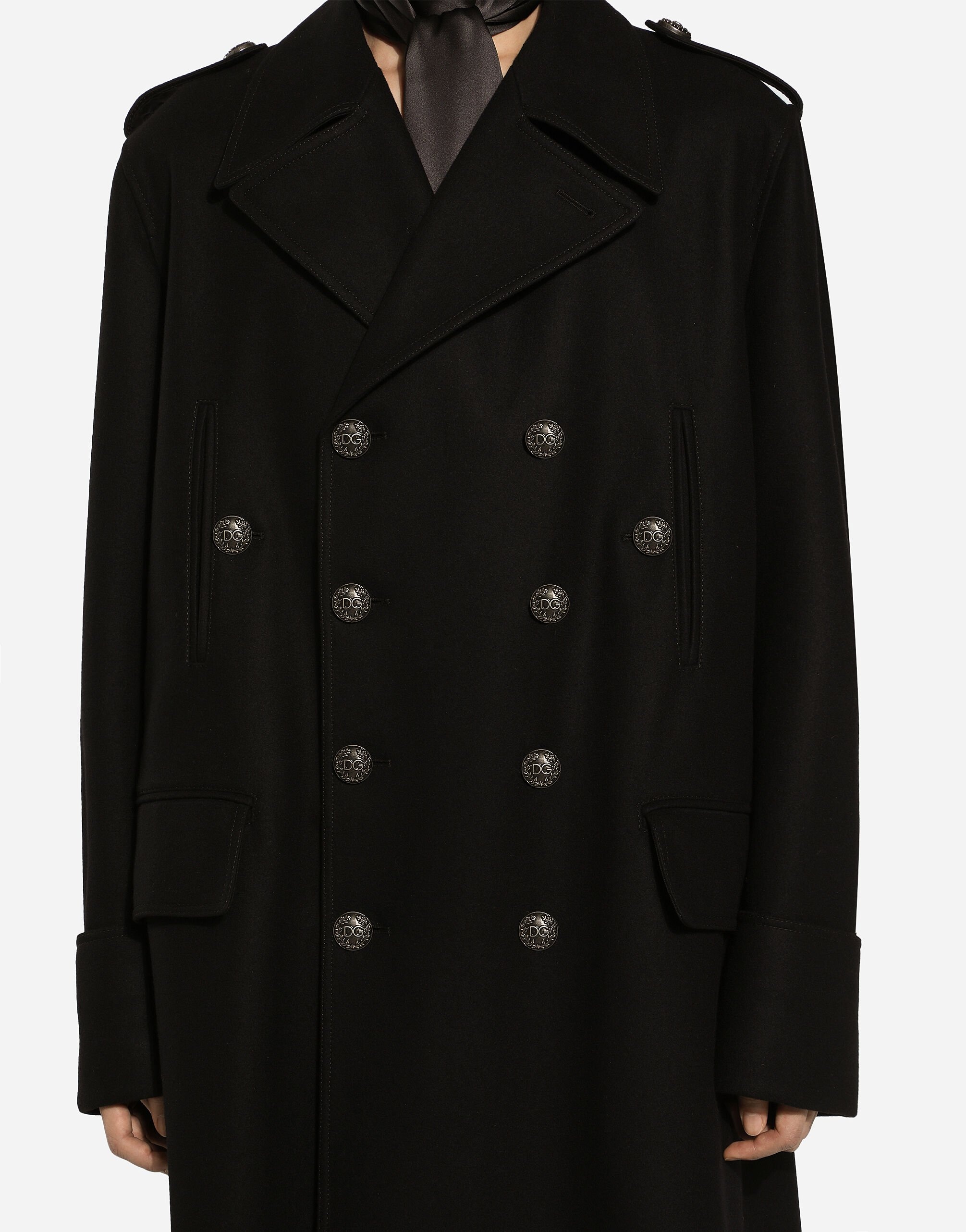 Long wool military-style coat - 5