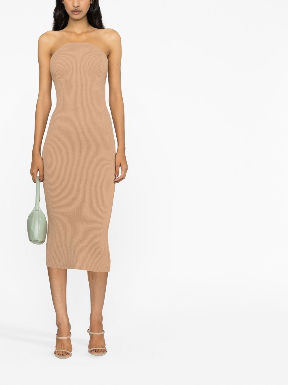 ribbed bodycon midi dress - 4