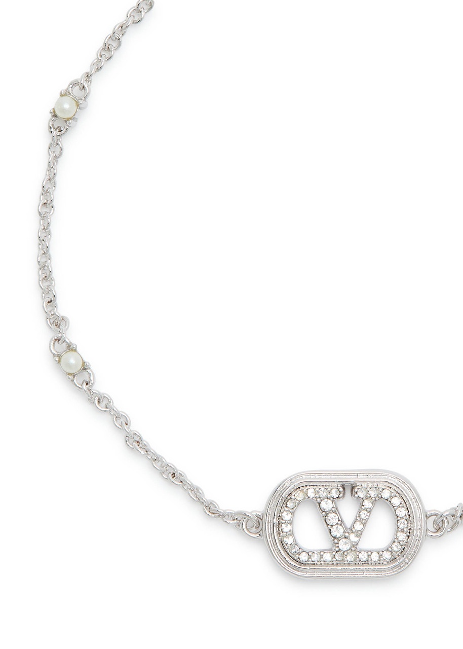 Valentino Garavani Vlogo Embellished Chain Bracelet - 3