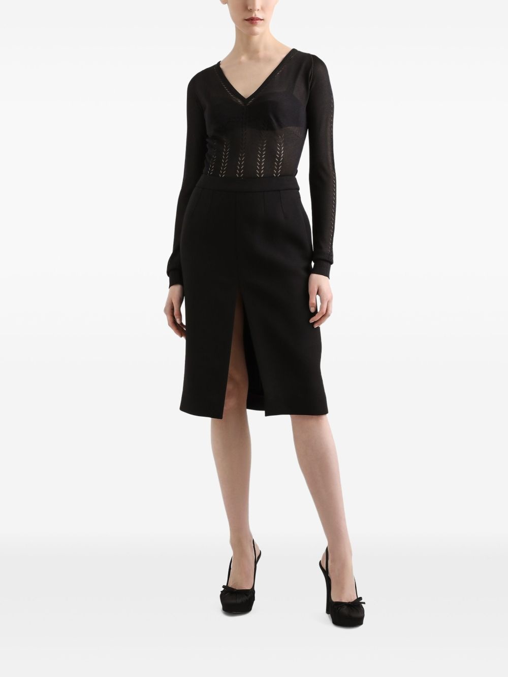 openwork-areas sweater - 2