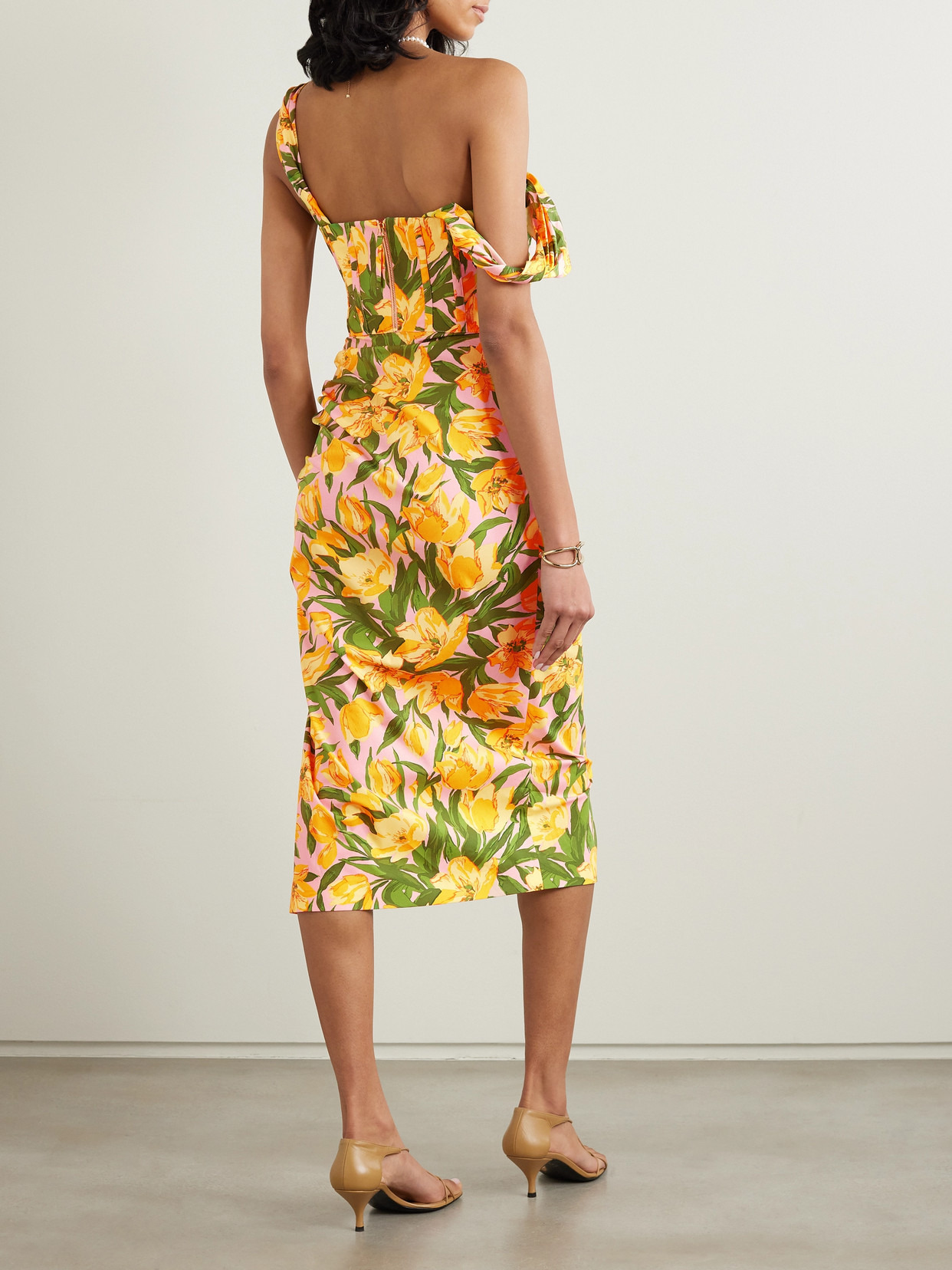 Floral-print Cotton-blend Poplin Midi Dress - 3