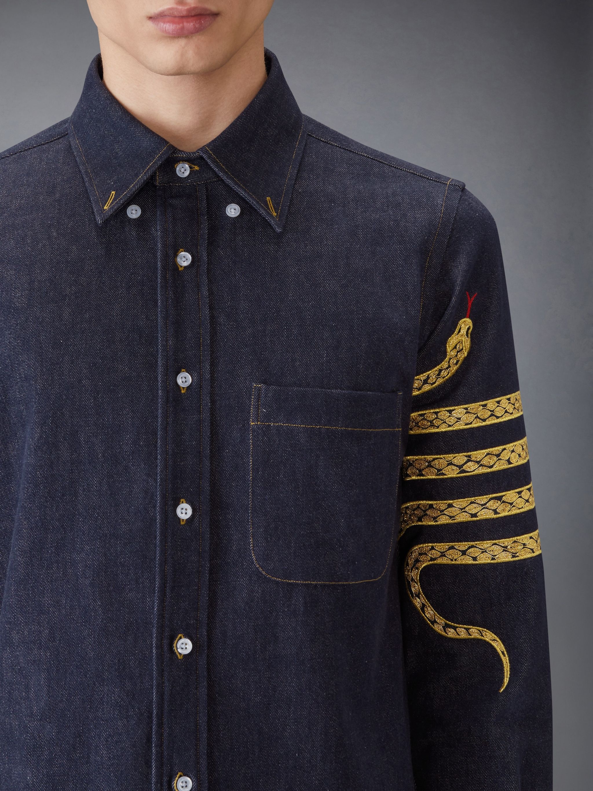 LUNAR NEW YEAR STRAIGHT FIT DENIM SHIRT - 6