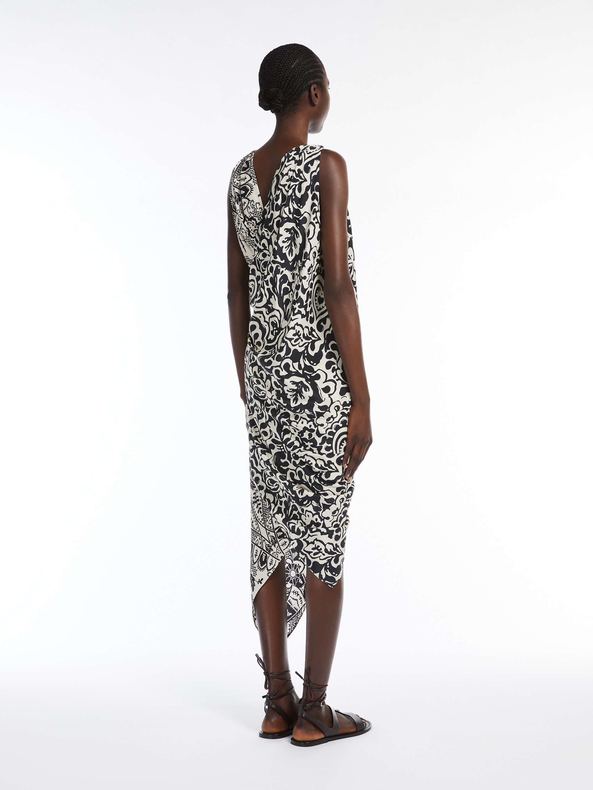 CANTONE Asymmetric crêpe de Chine dress - 4