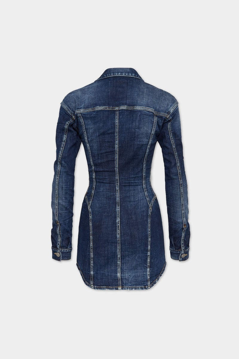 DSQUARED2 DARK EASY WASH DENIM BUSTIER DRESS outlook