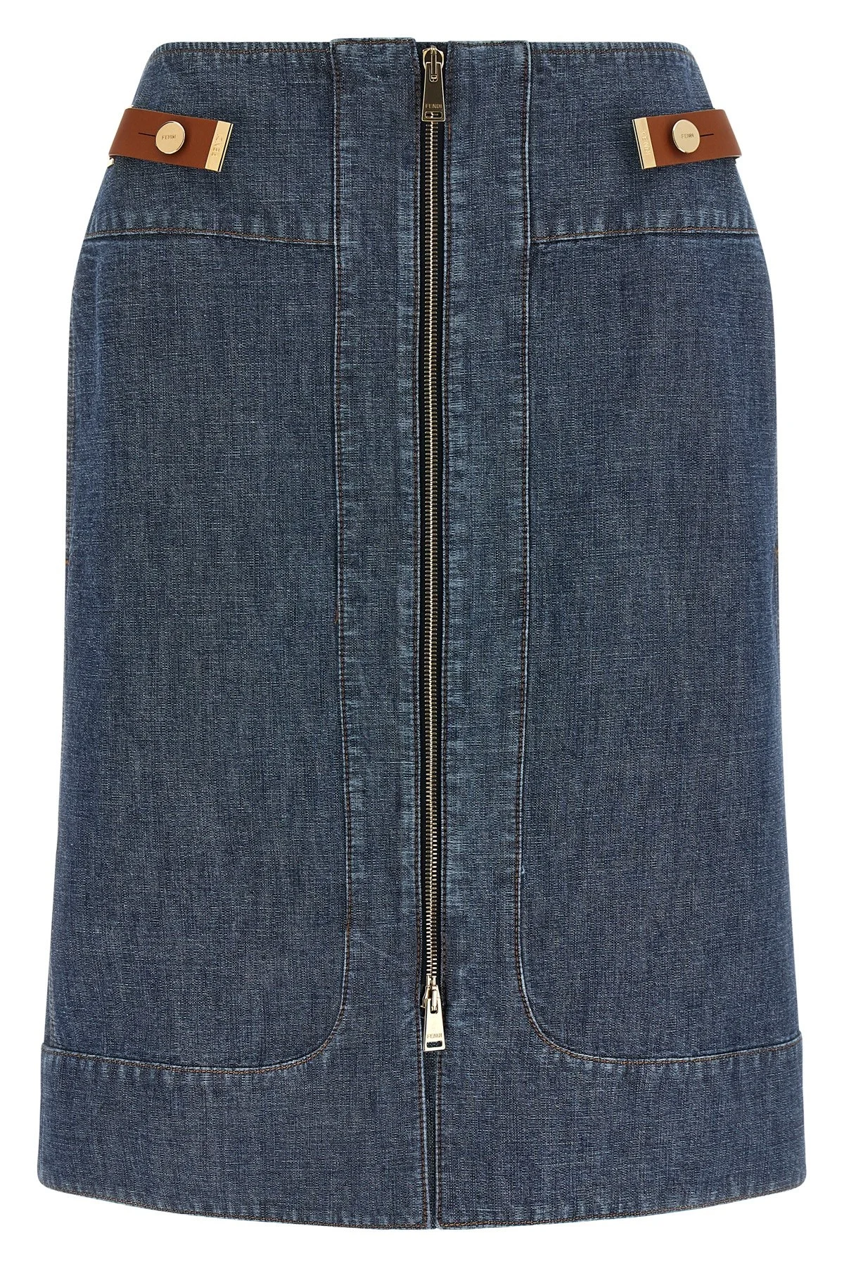 Chambray Denim Skirt - 1