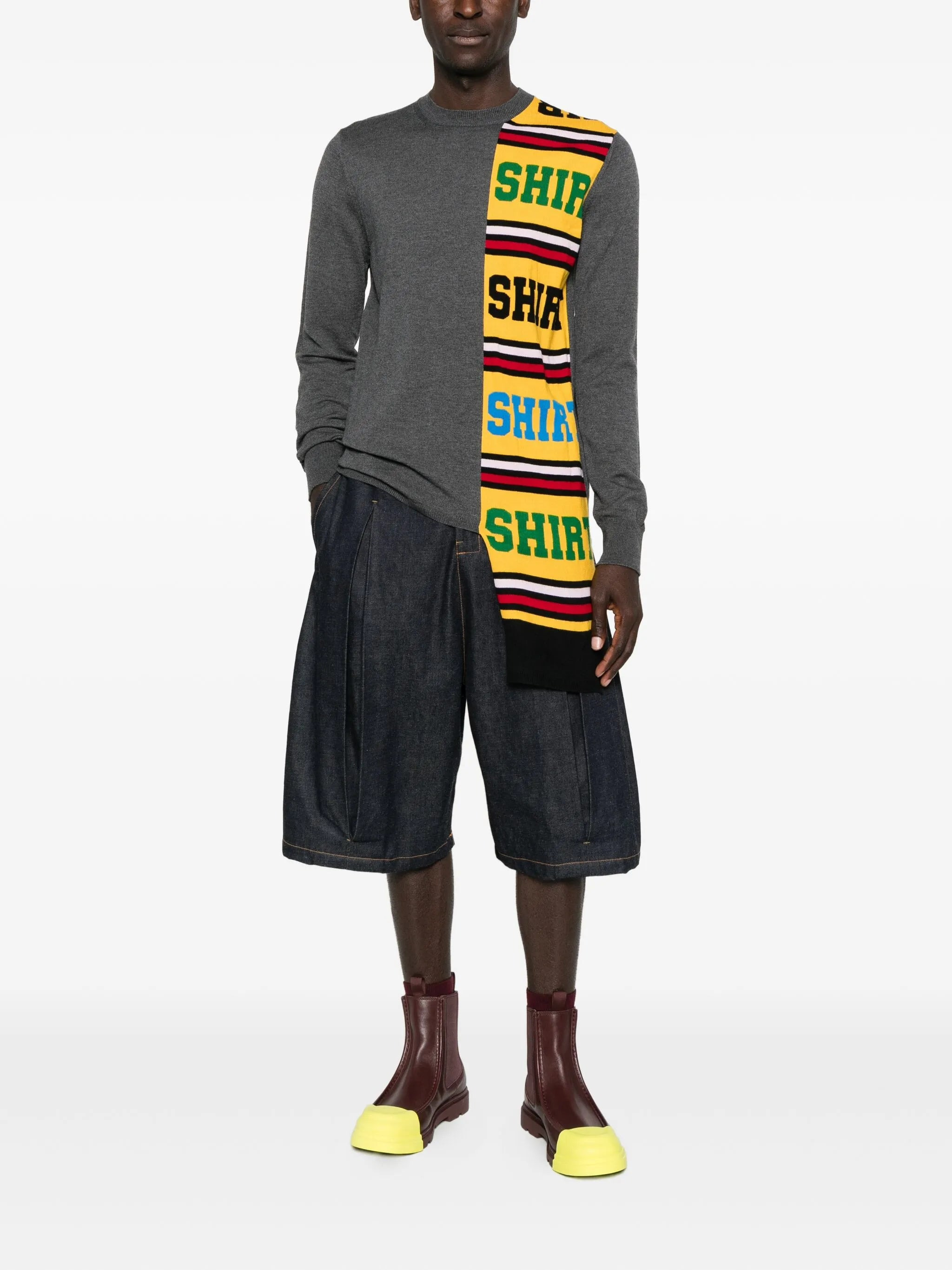 layered wool sweater - 2