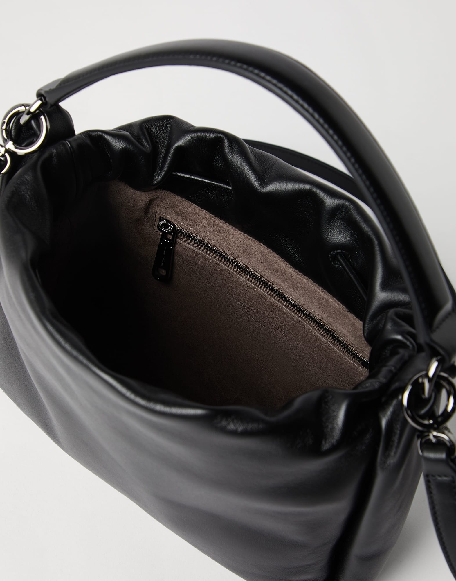Mellow small bucket bag in soft leather with monili - 5