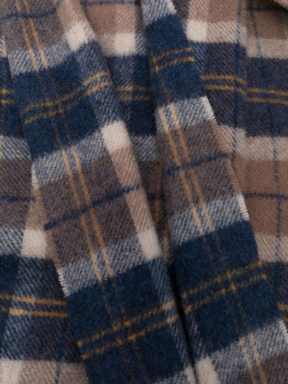 tartan check-pattern fringed scarf - 3