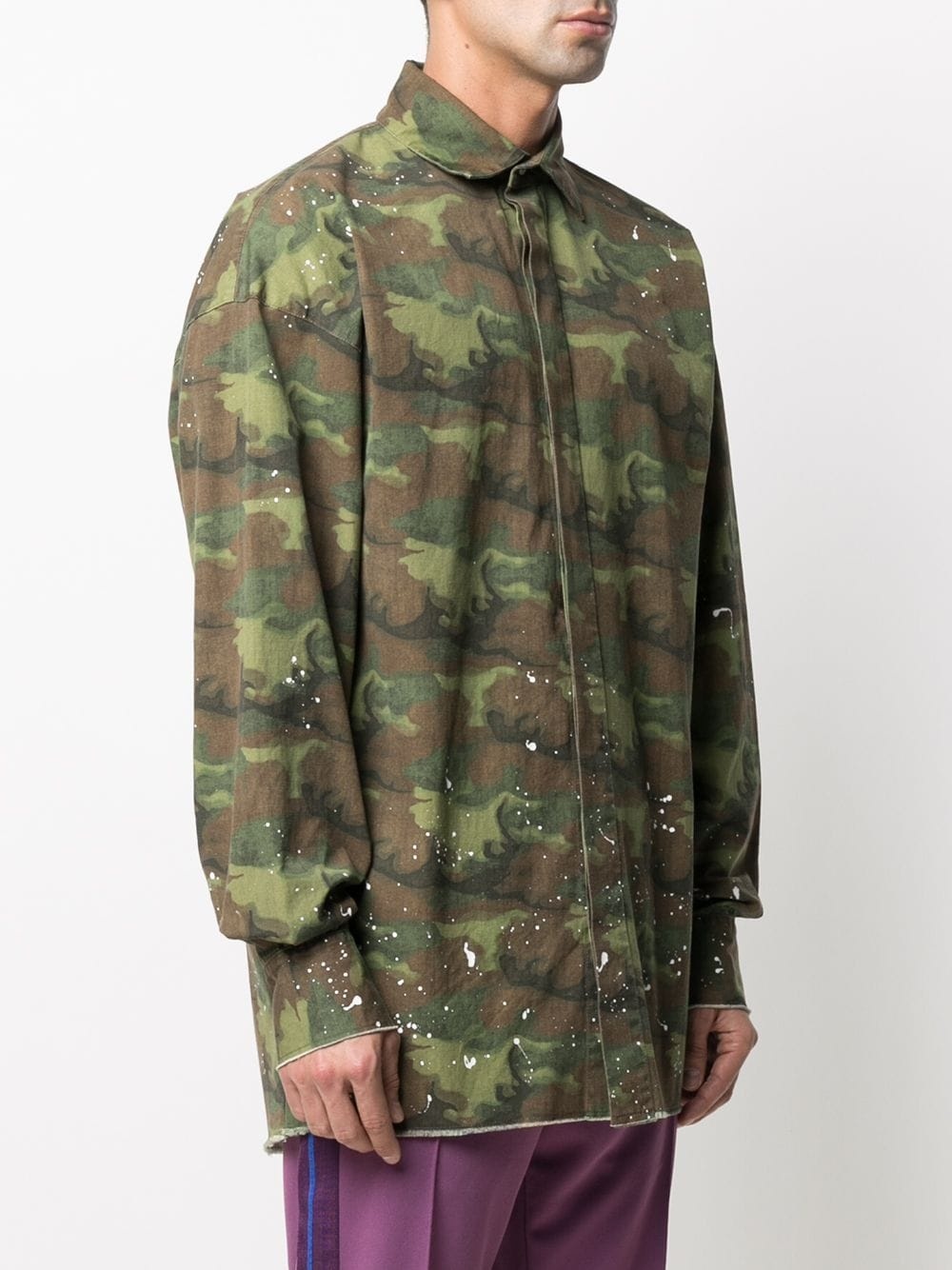 camouflage logo print shirt - 4