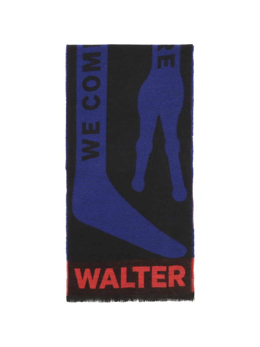 graphic-print fringed scarf - 1