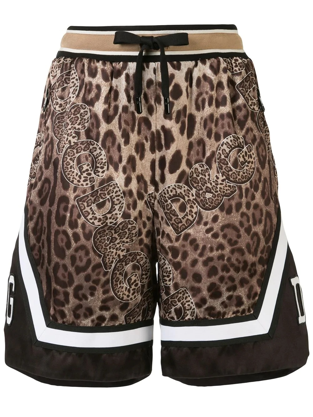 leopard logo print shorts - 1