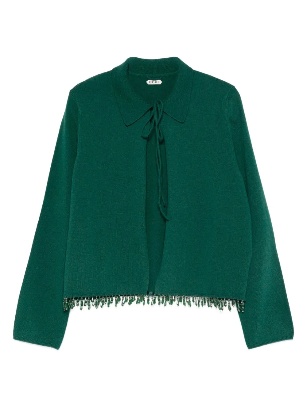 Lodge tie droplet-beads cardigan - 1