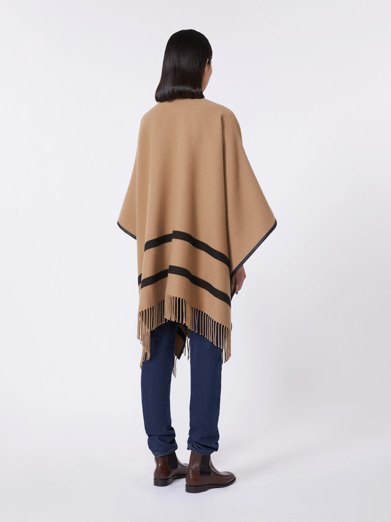 ARIS Jacquard wool poncho - CAMEL 3