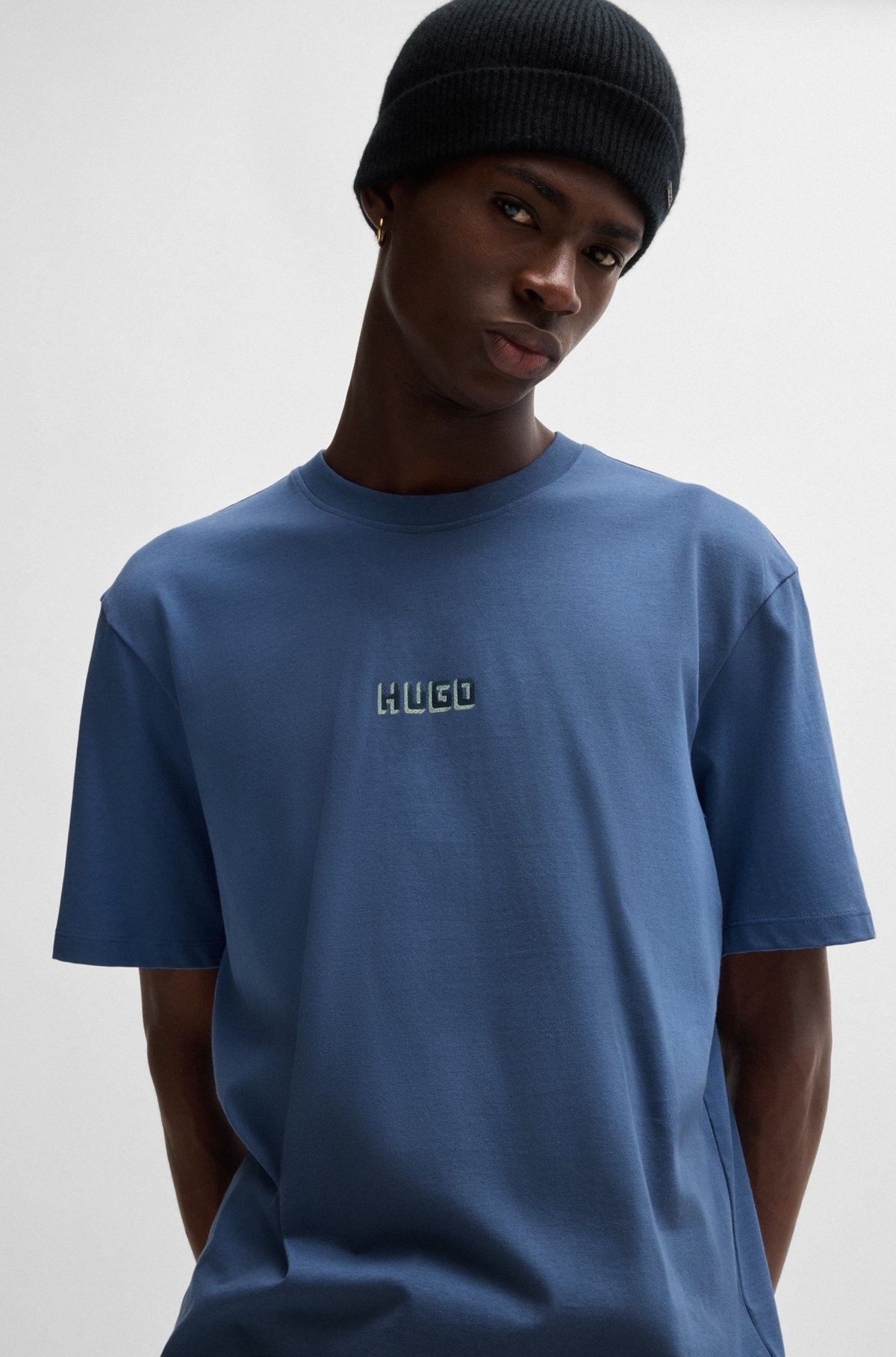 RELAXED-FIT T-SHIRT IN COTTON WITH LARGE REAR LOGOS - 3