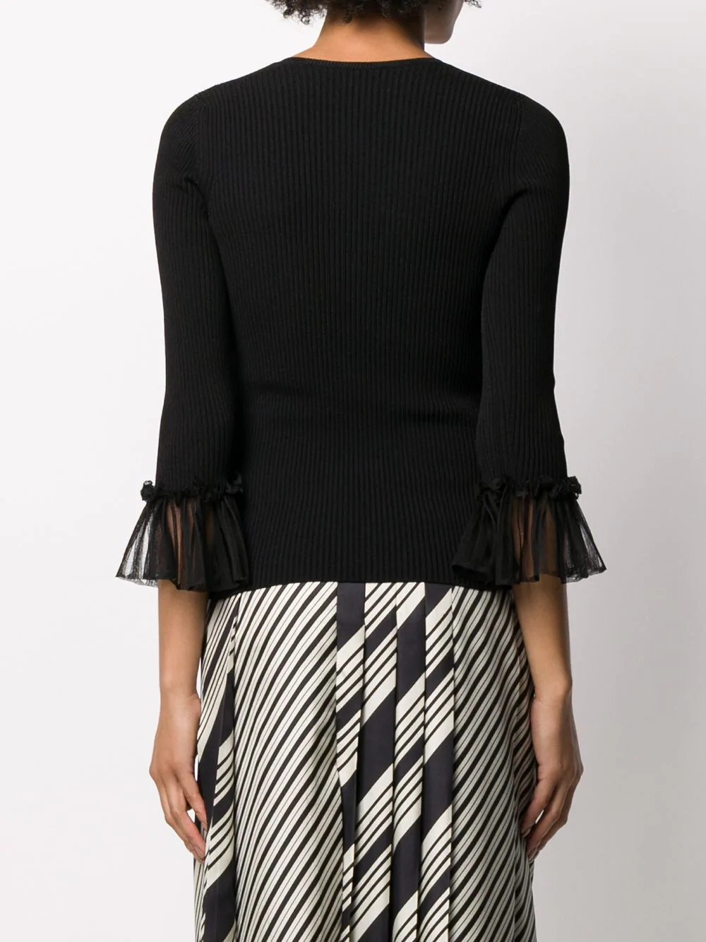 pleated cuffs knitted top - 4