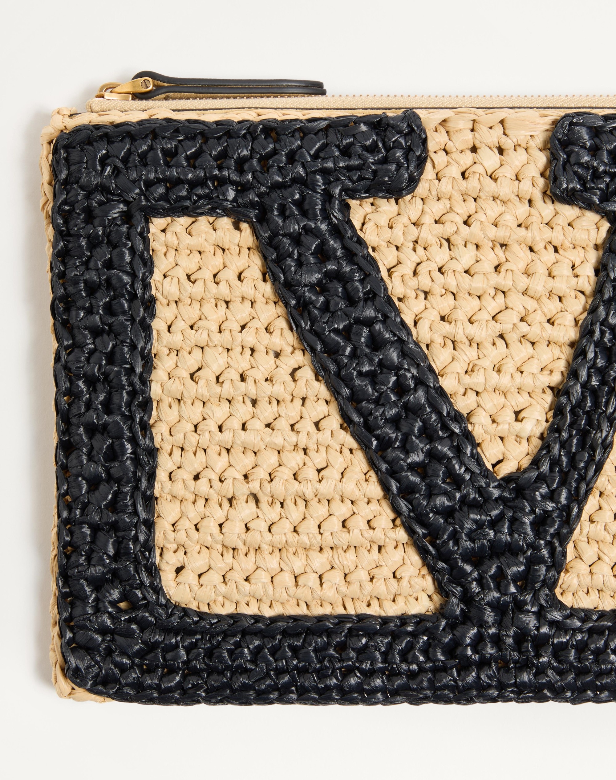 VALENTINO GARAVANI VIVA SUPERSTAR SYNTHETIC RAFFIA POUCH - 6