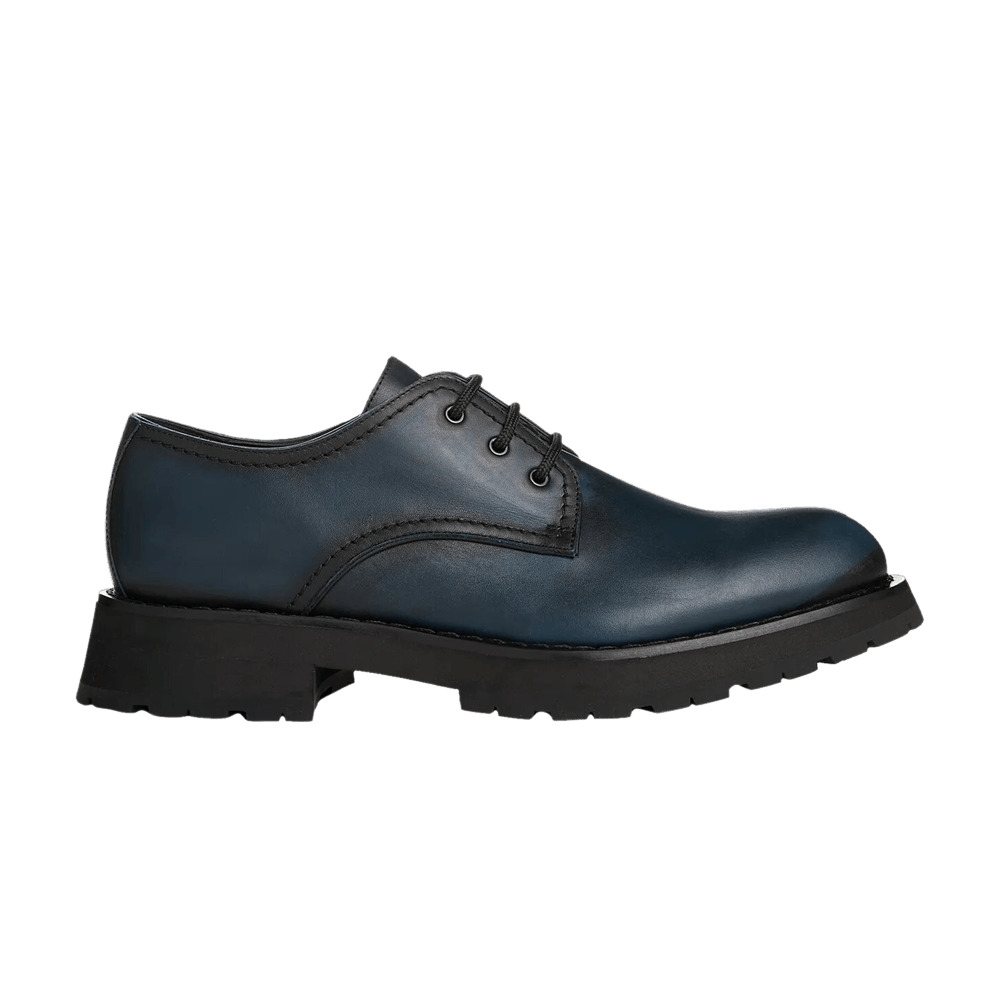 Alexander McQueen Burnished Derby Flat 'Anthracite' - 1