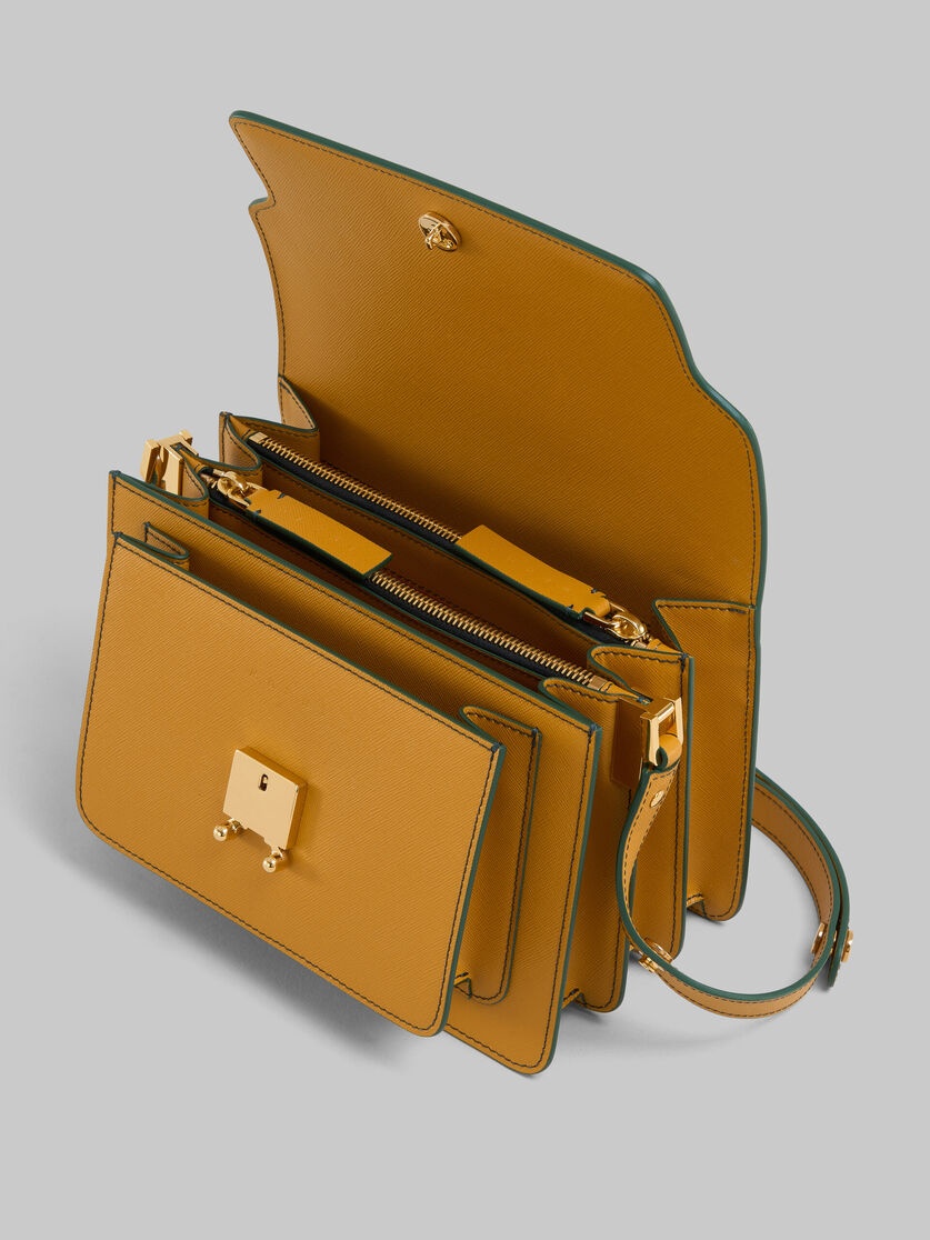 ORANGE SAFFIANO LEATHER MEDIUM TRUNK BAG - 3