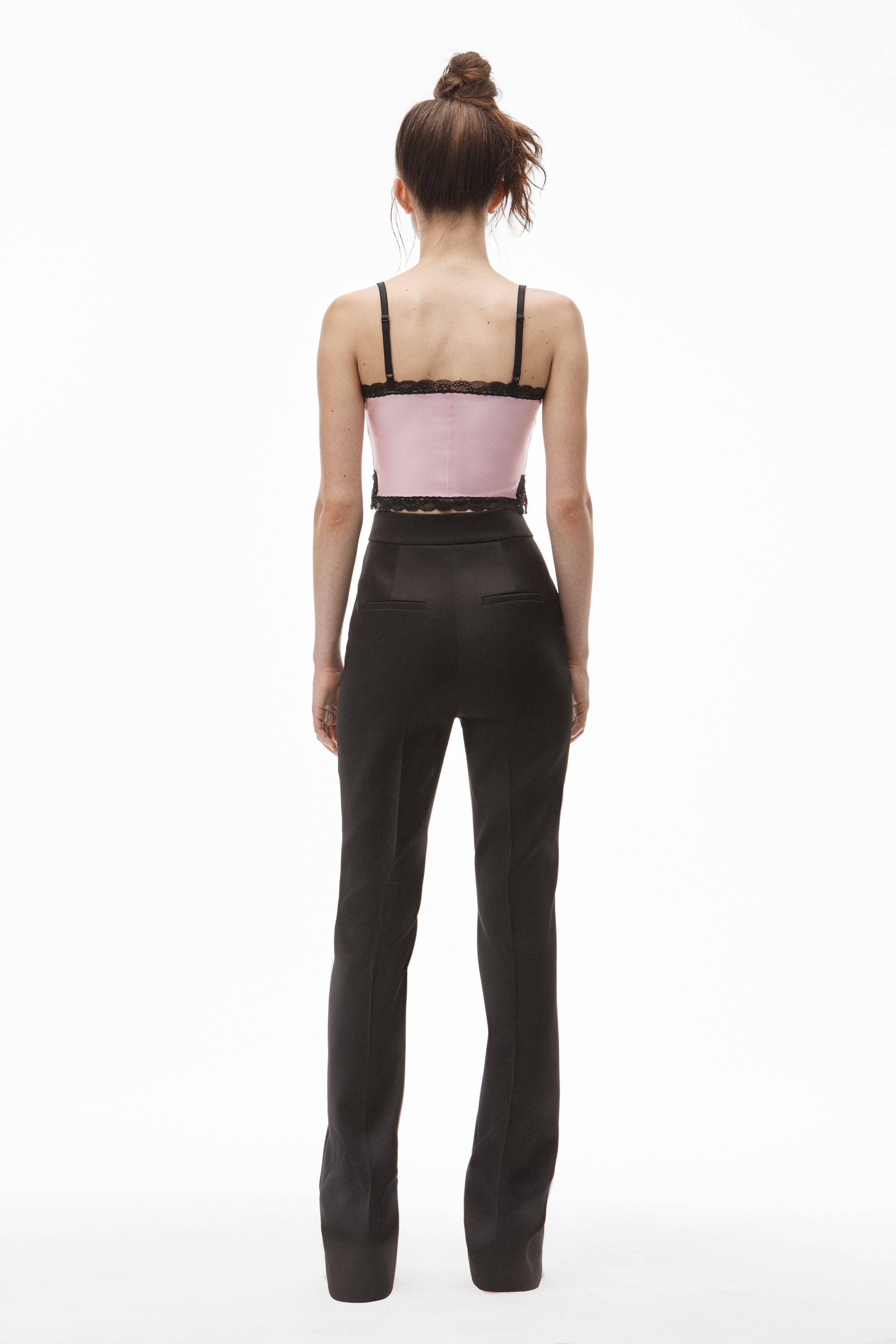 STACKED LOGO RIVET PANT IN HEAVY SATIN - 5