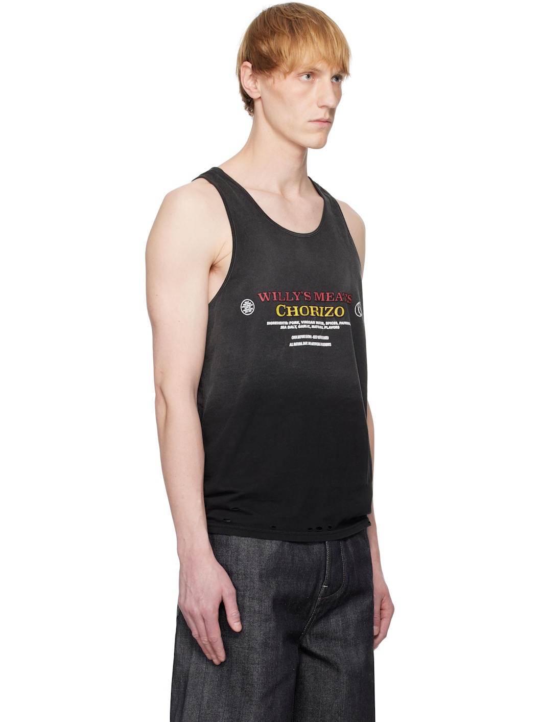 Black 'Chorizo' Destroyed Tank Top - 2
