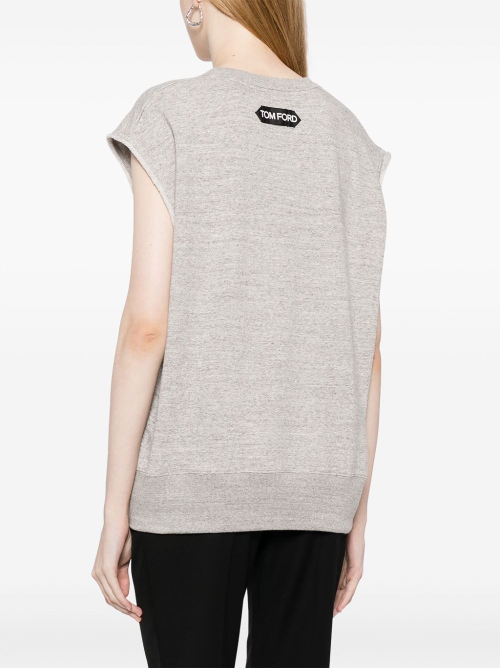 logo-print cotton tank top - 4