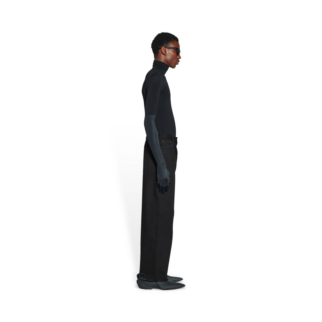 Men's Large Baggy Pants in Black - 3