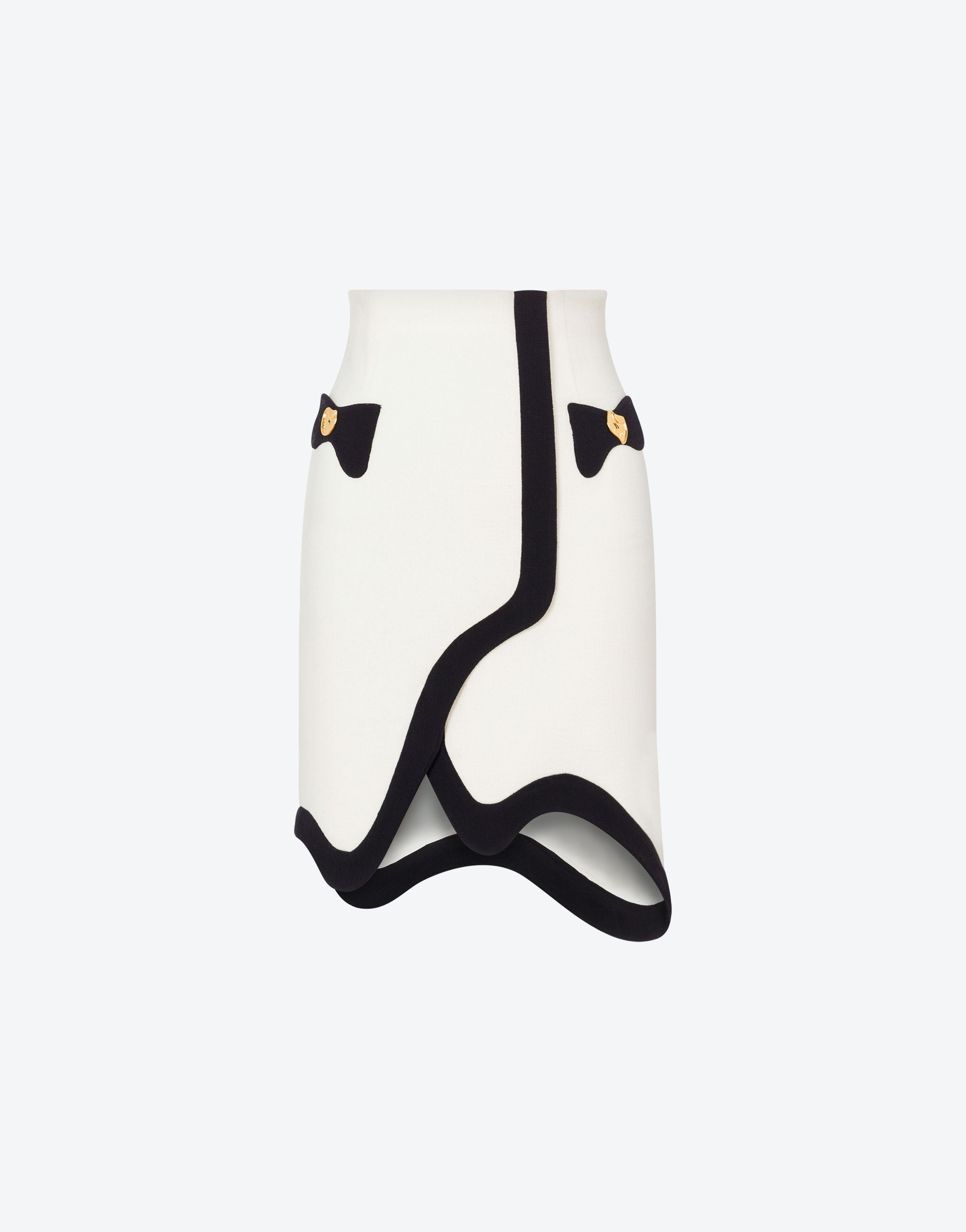 MORPHED EFFECT STRETCH CRÊPE SKIRT - 1