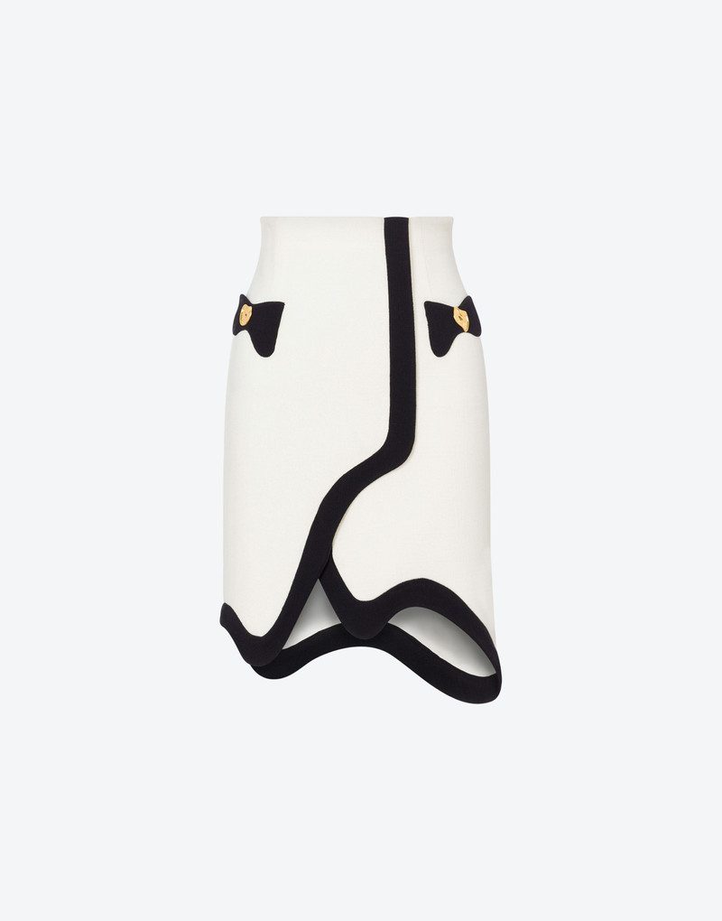 MORPHED EFFECT STRETCH CRÊPE SKIRT 1