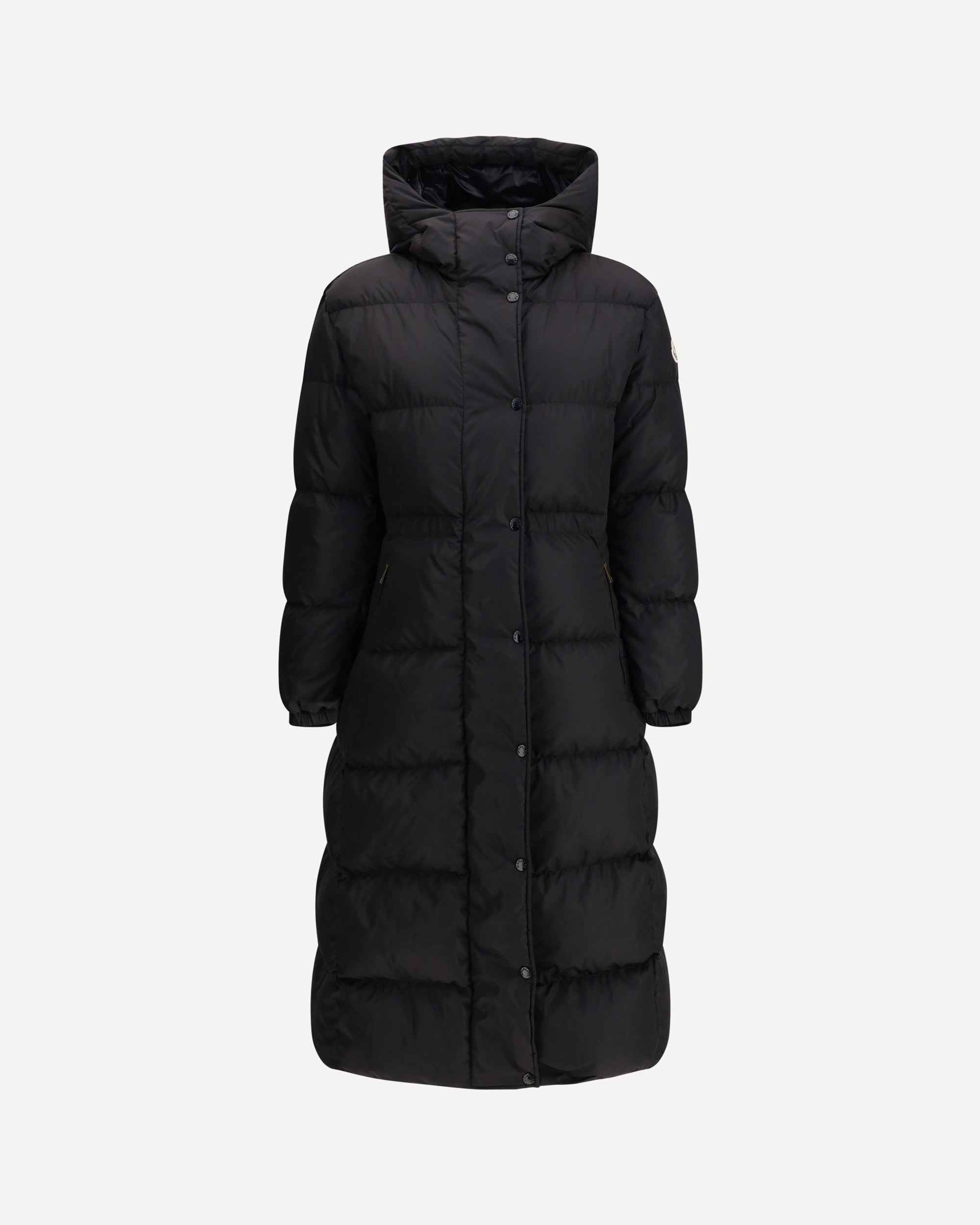 The long Down Jacket with hood and wool trims - 1