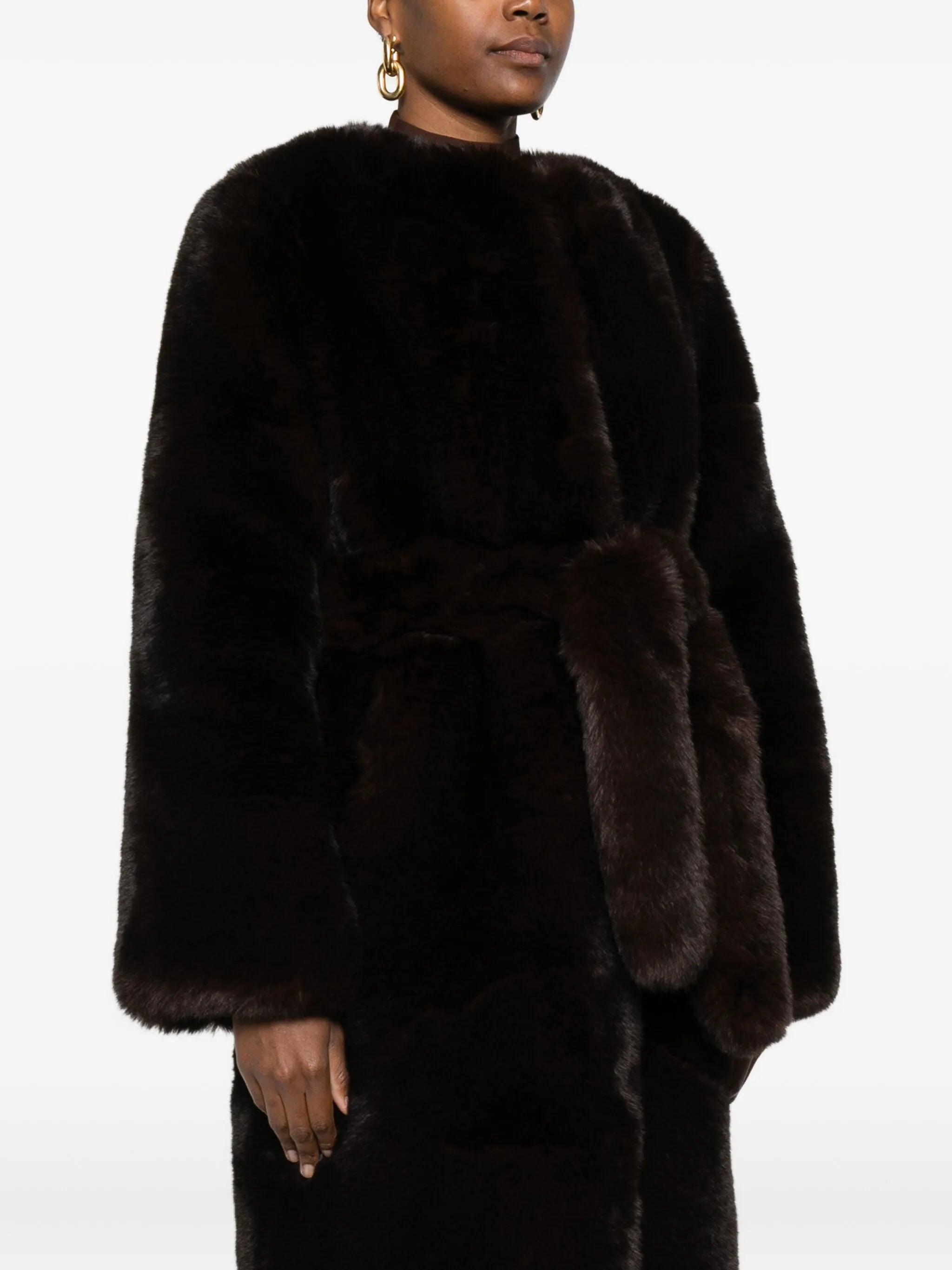 Cult Gaia Belted Faux-fur Coat - 2