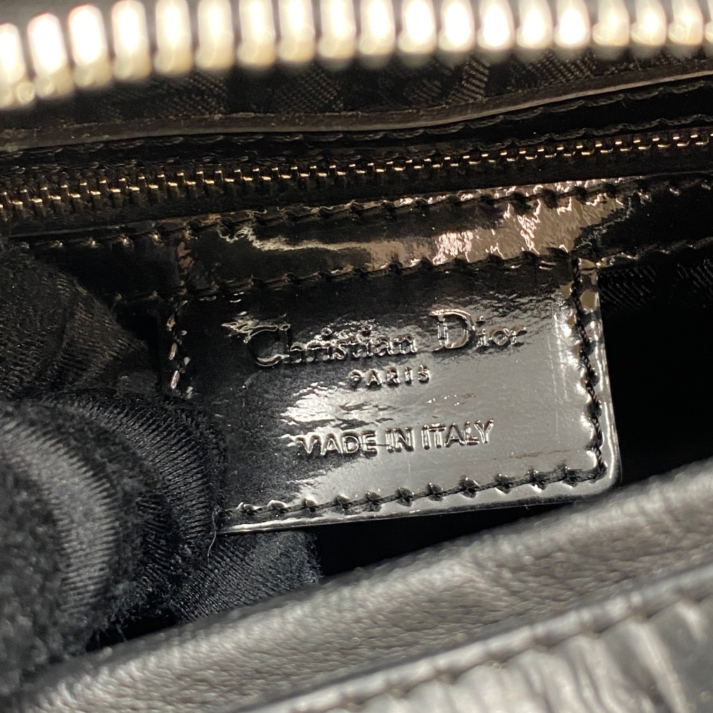 Christian - Christian Dior Black Patent Lady Bag Large - 15