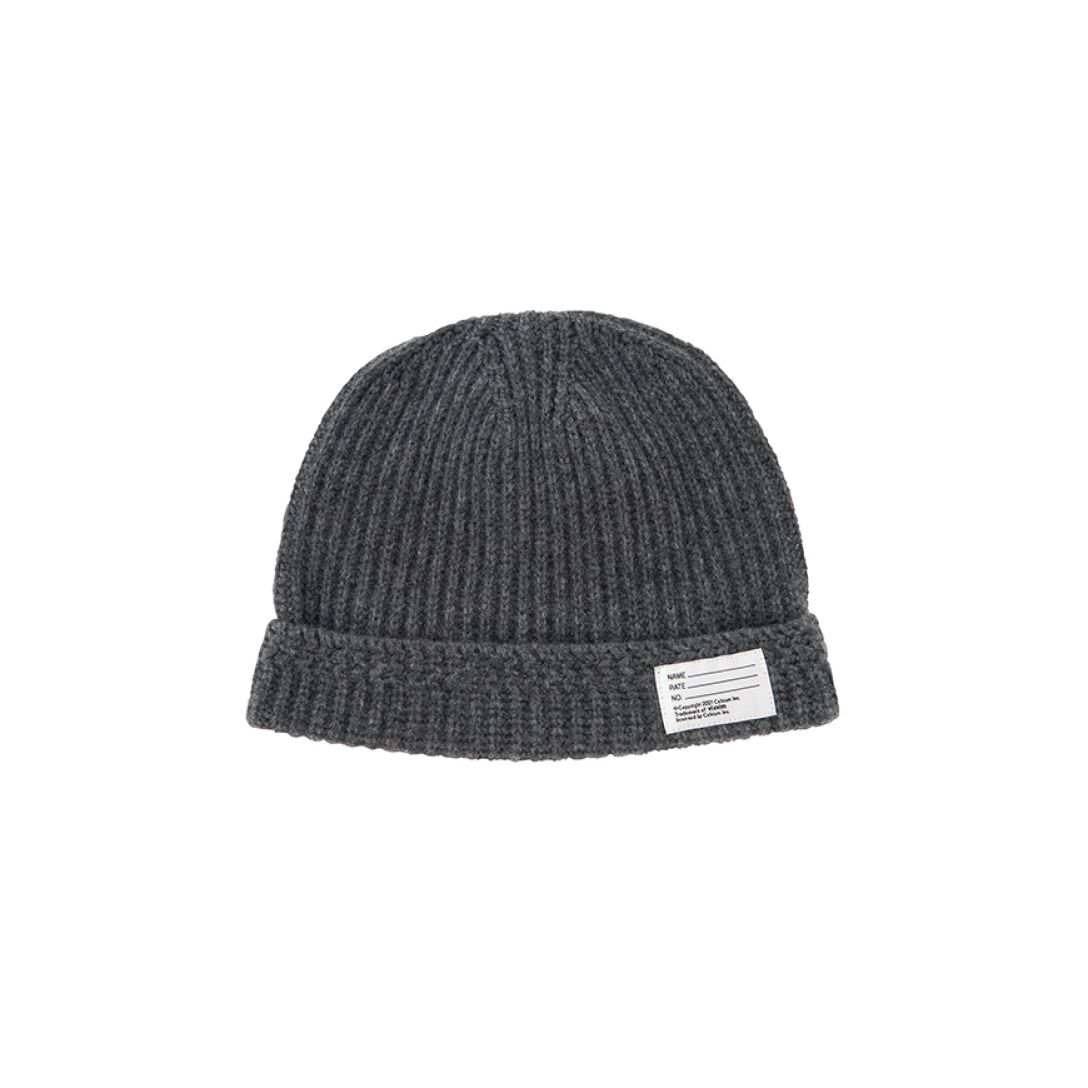 KNIT BEANIE (WOOL) GREY - 1