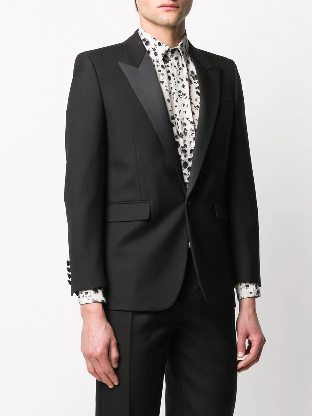 silk-trimmed tuxedo jacket - 3