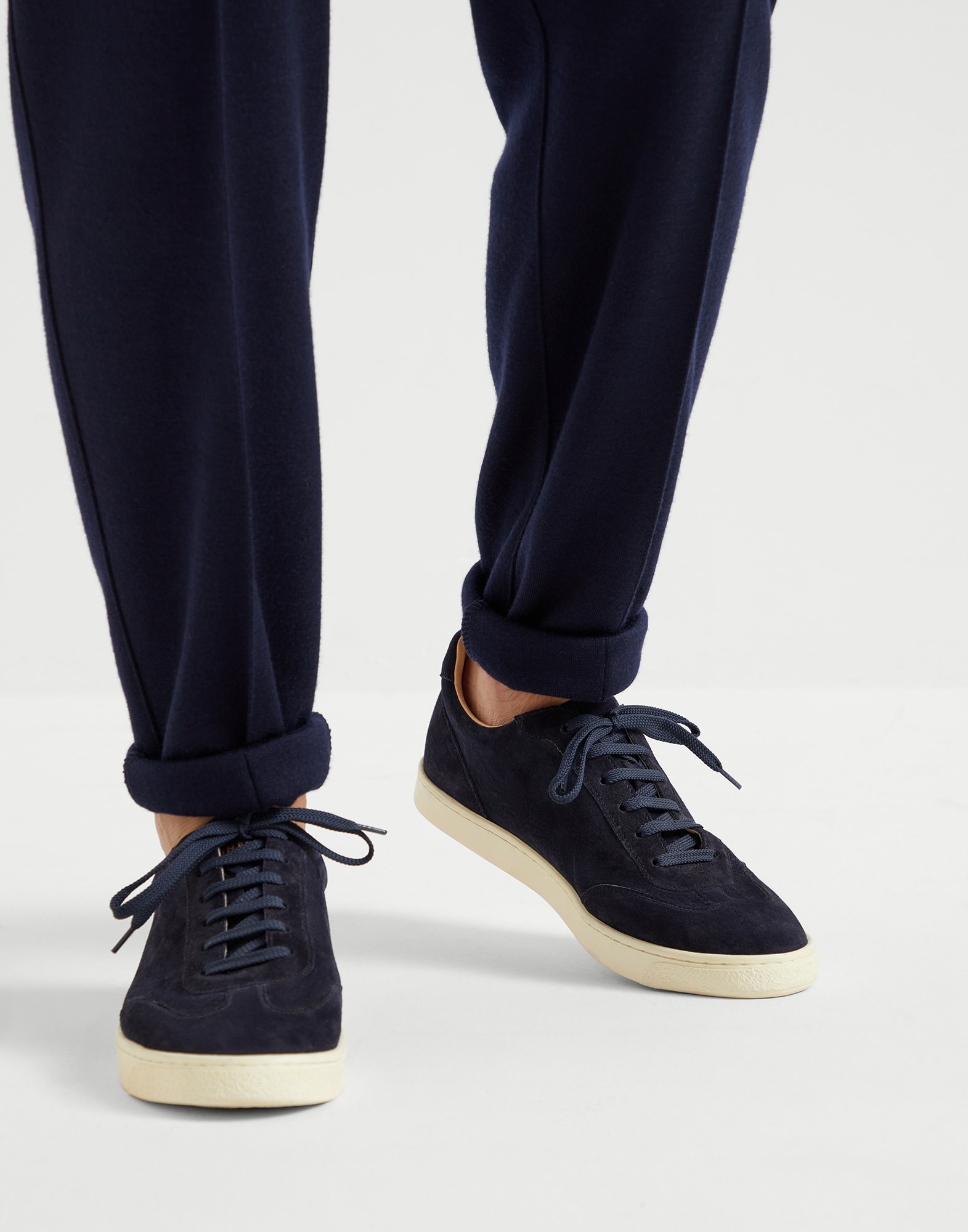 Washed suede sneakers with natural rubber sole - 4