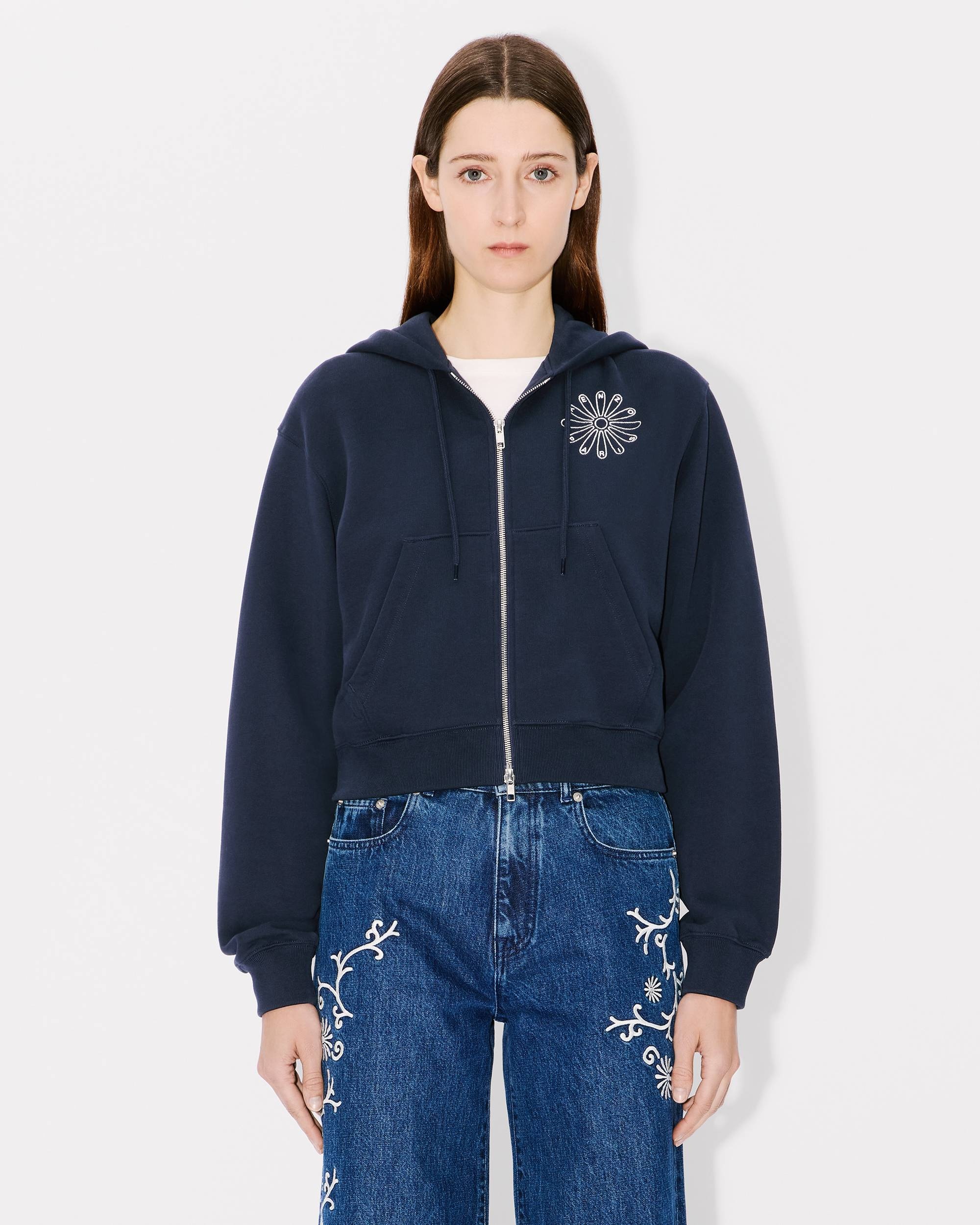 'KENZO Marguerite' cropped embroidered houdie - 3