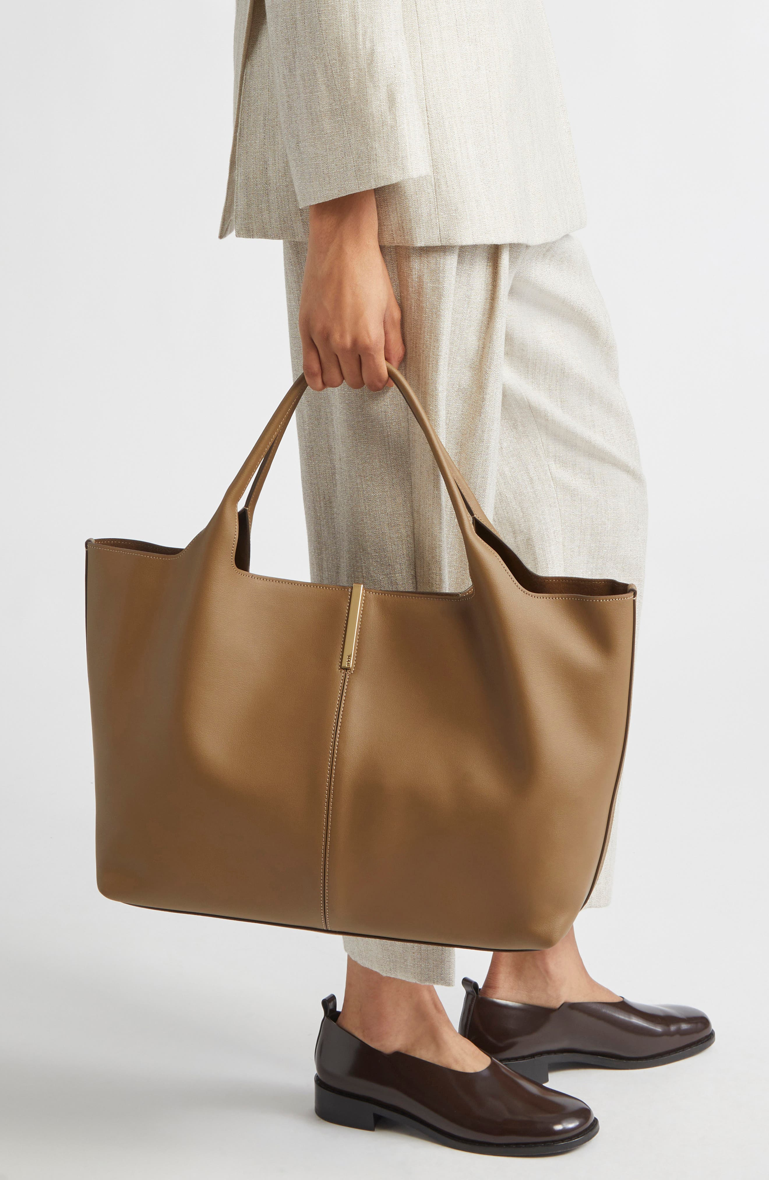 Tod's Medium Leather Shopping Bag in Lenticchia/Sepia at Nordstrom - 3