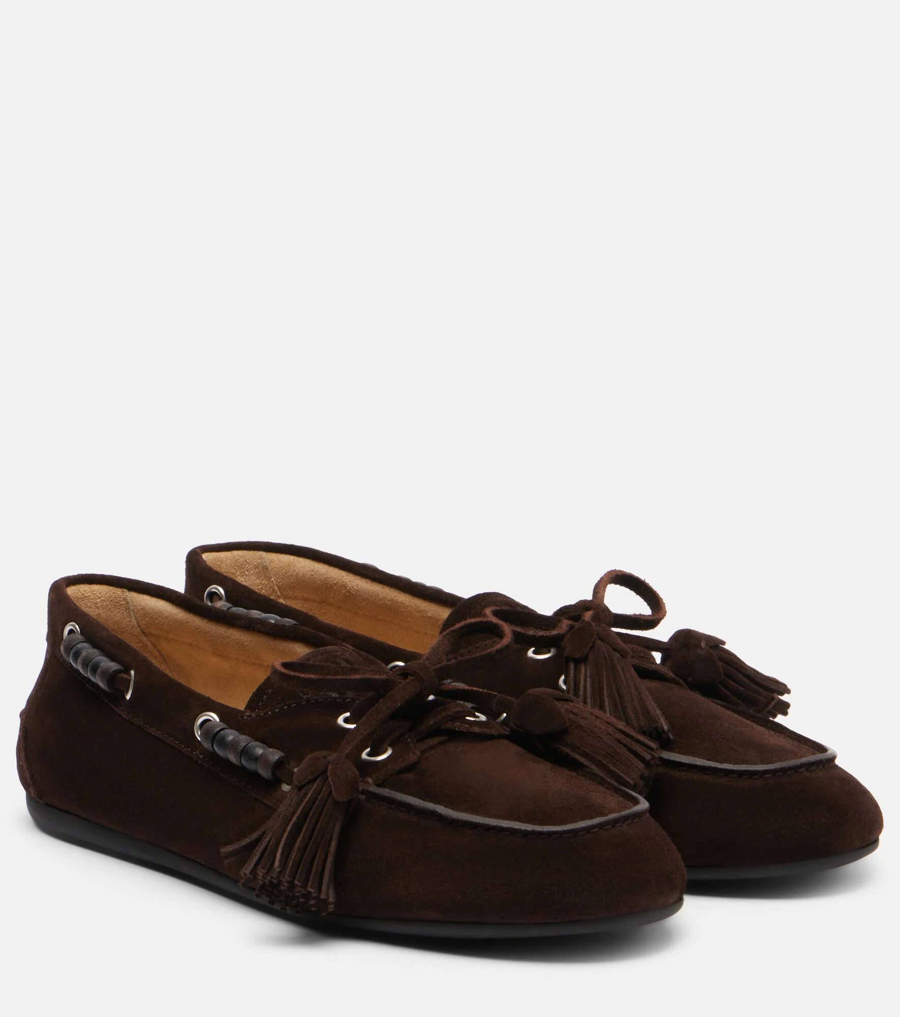 Beaded suede loafers - 1